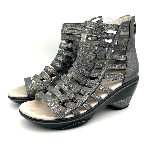 Jambu Brookline Metallic Gladiator Sandals Women’s Size 8 Cushioned Wedge Heel - Picture 2 of 8